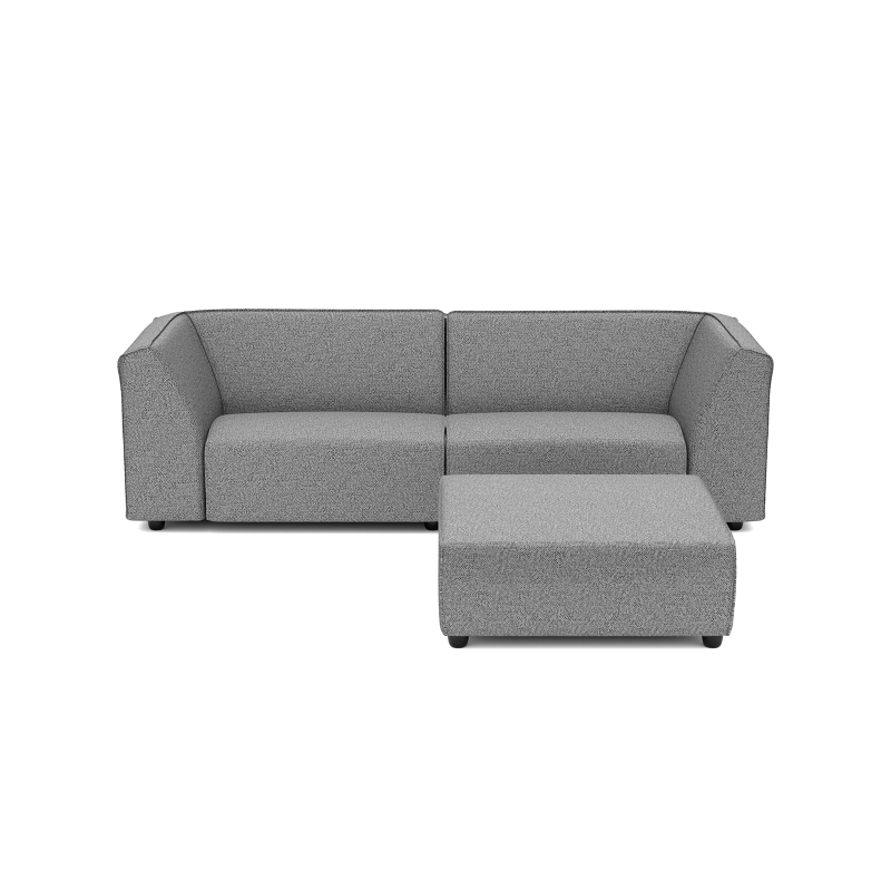 Chill loungeset 3-zits + hocker Steel