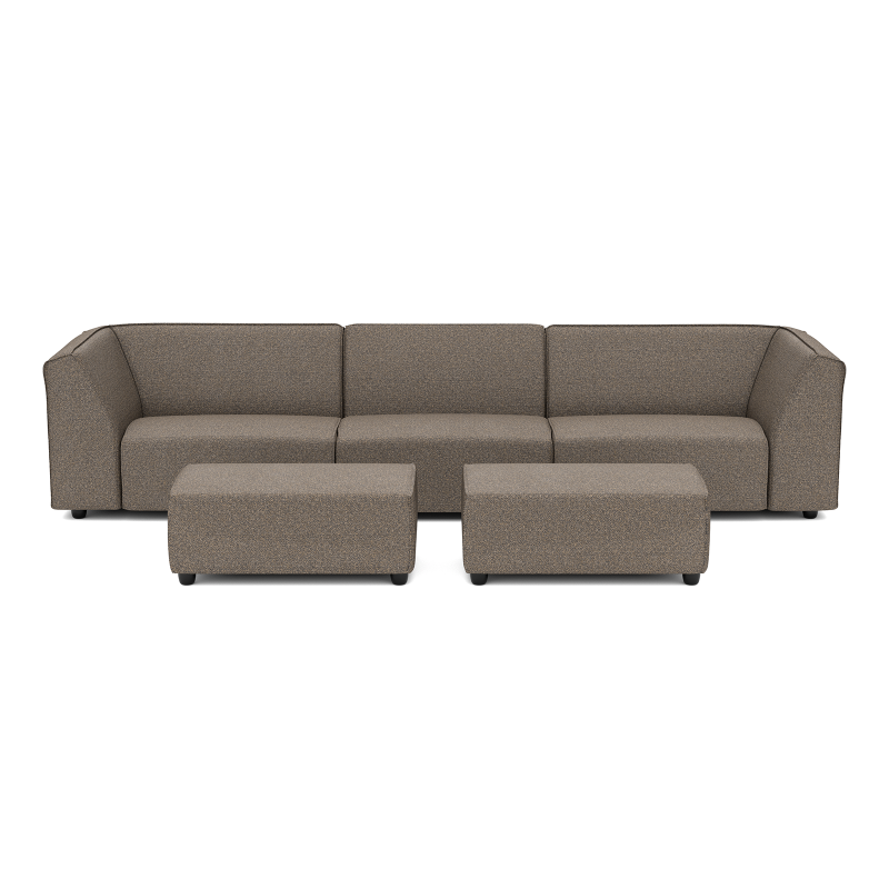 Chill loungeset 6-zits + 2 hockers small Charcoal