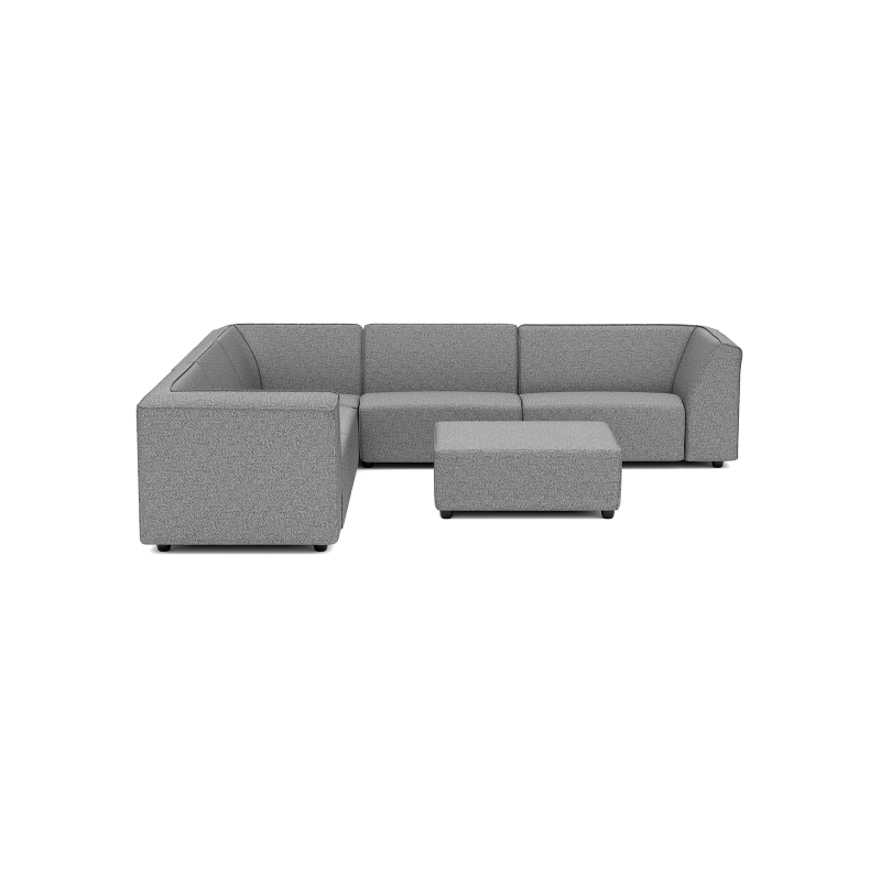 Chill loungeset 8-zits hoek + hocker (links) Steel