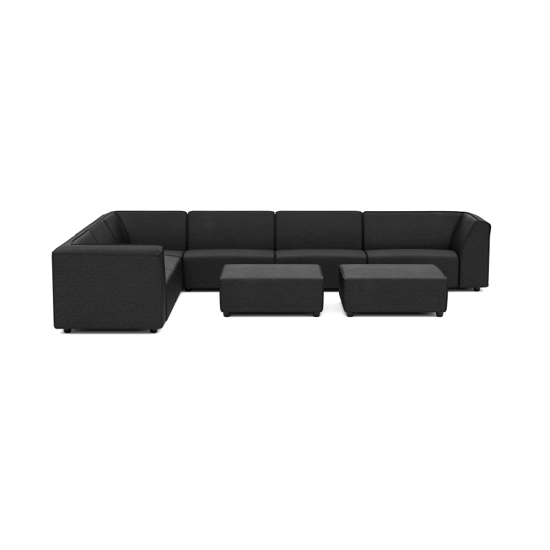 Chill loungeset 10-zits hoek + 2 hockers (links) Anthracite
