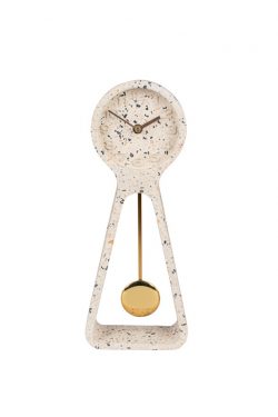 CLOCK PENDULUM TIME TERRAZZO WHITE