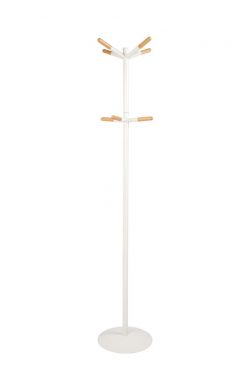 COAT RACK WOODEN TIP WHITE