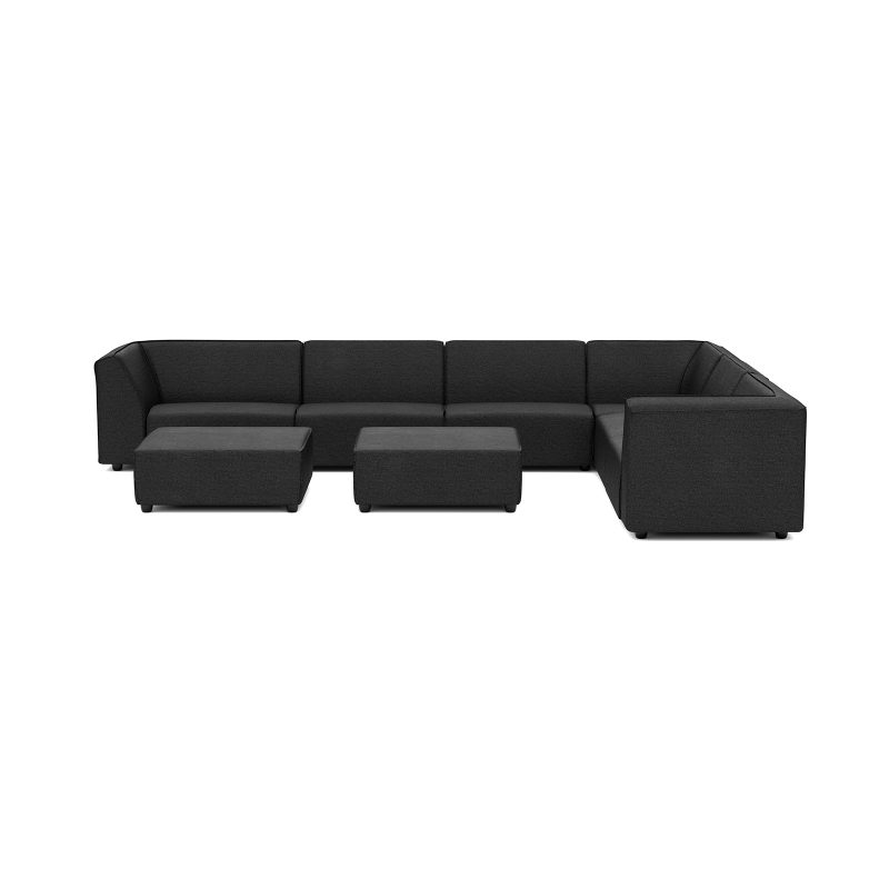 Chill loungeset 10-zits hoek + 2 hockers (rechts) Anthracite