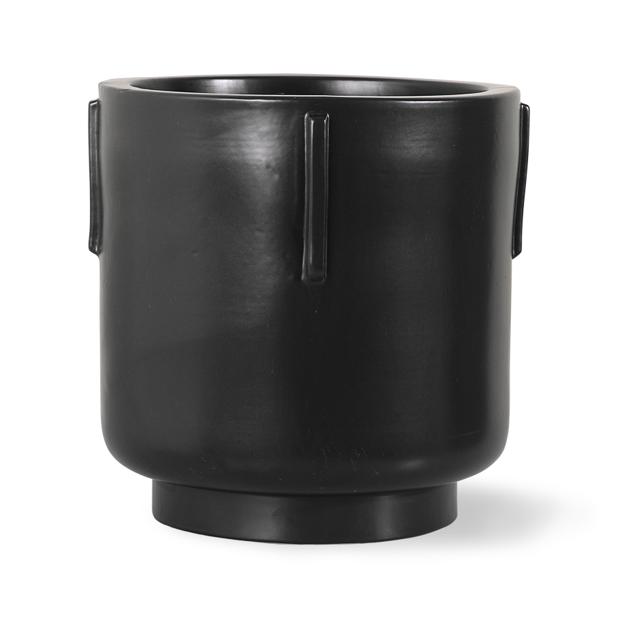 footed pot earthenware black