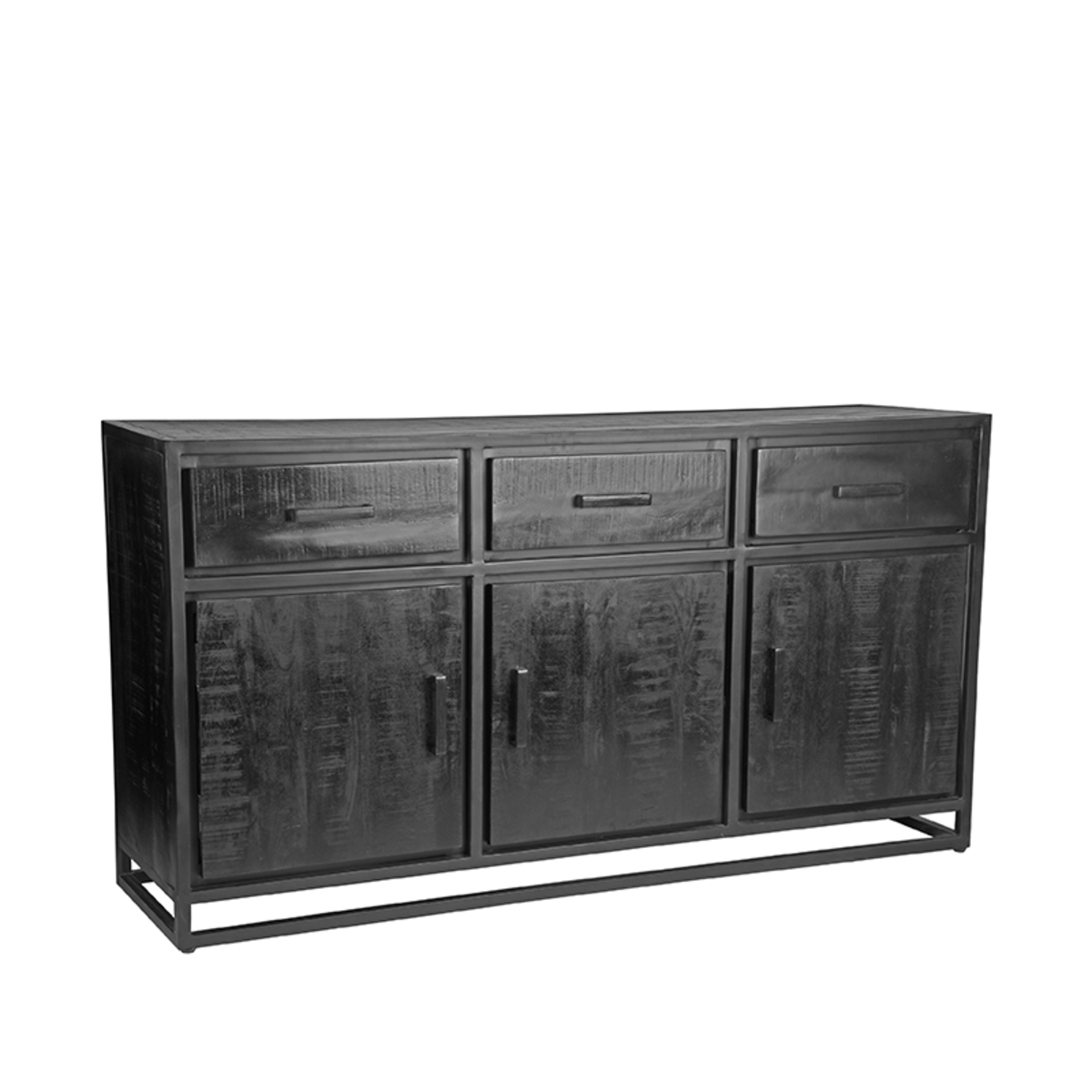 Dressoir Chili - Zwart - Mangohout - Dressoir