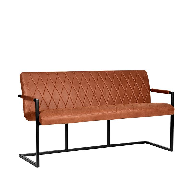 Eetkamerbank Denmark - Cognac - Microfiber - 155 cm