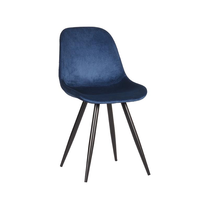 Eetkamerstoel Capri - Blauw - Fluweel - Black Frame
