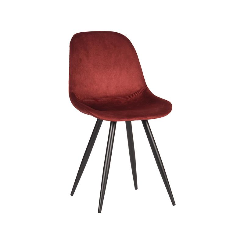 Eetkamerstoel Capri - Rood - Fluweel - Black Frame
