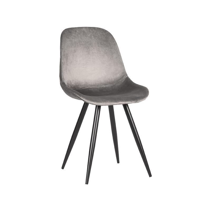 Eetkamerstoel Capri - Grijs - Fluweel - Black Frame