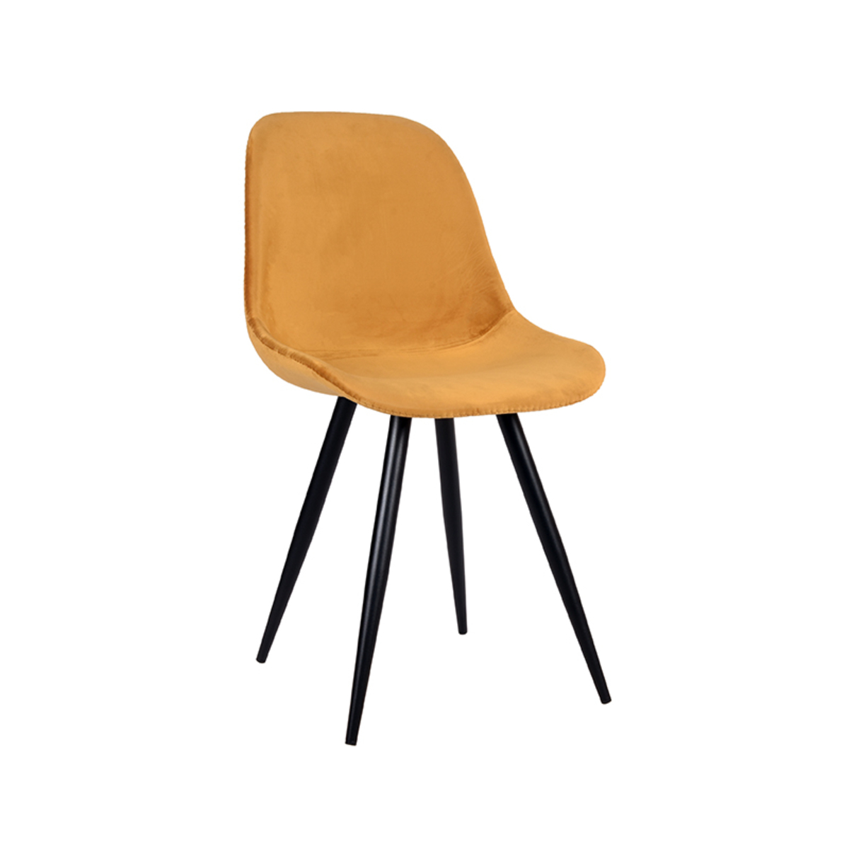 Eetkamerstoel Capri - Oker - Fluweel - Black Frame
