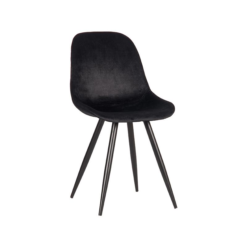 Eetkamerstoel Capri - Zwart - Fluweel - Black Frame