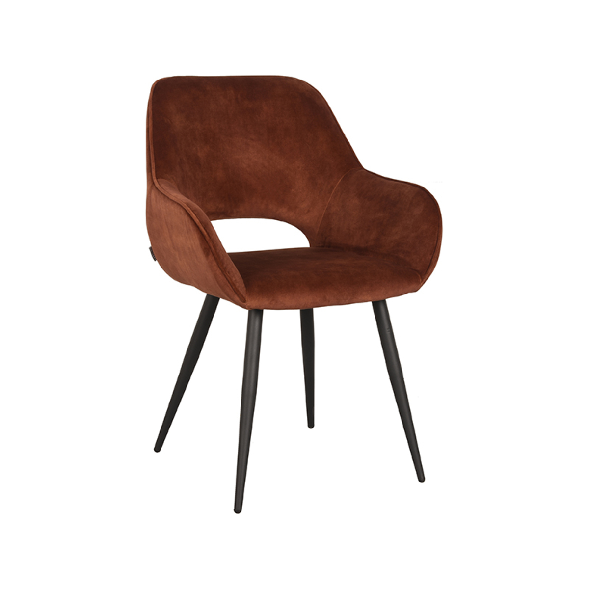 Eetkamerstoel Fer - Rust - Velours - Black Frame