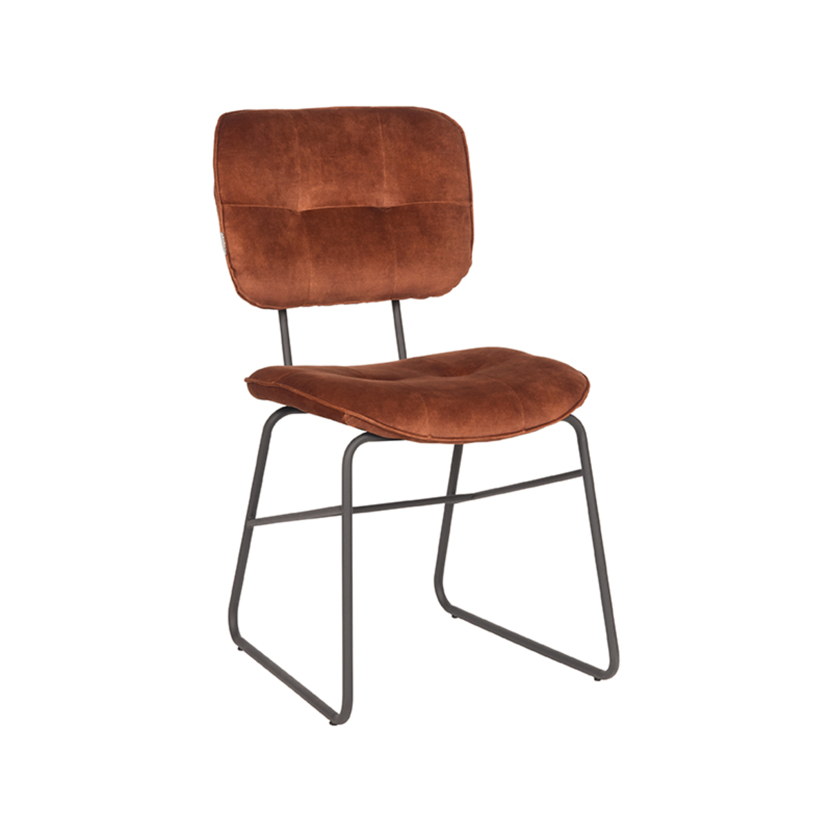 Eetkamerstoel Dez - Rust - Velours - Black Frame