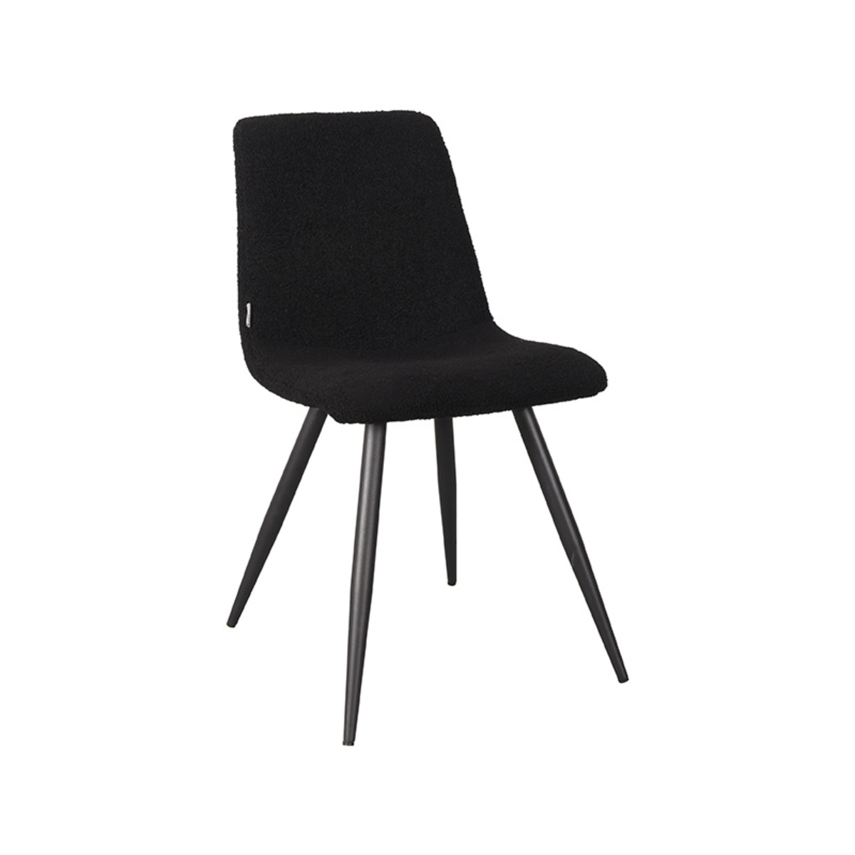 Eetkamerstoel Jep - Zwart - Teddy - Black Frame