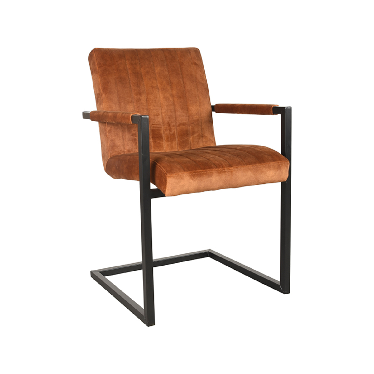 Eetkamerstoel Milo - Oker - Velours - Black Frame