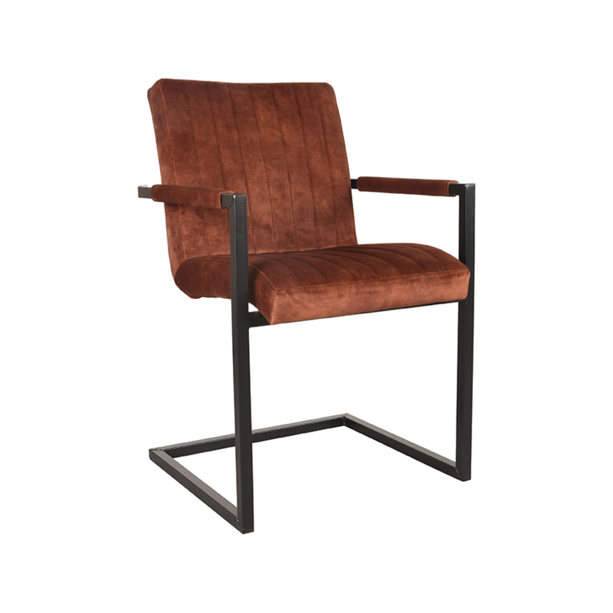 Eetkamerstoel Milo - Rust - Velours - Black Frame