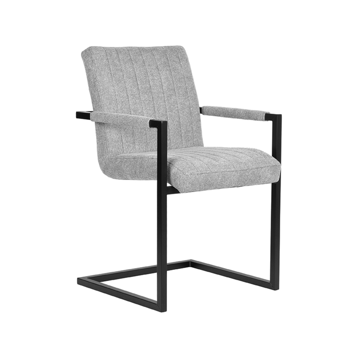 Eetkamerstoel Milo - Zinc - Synthetisch - Black Frame