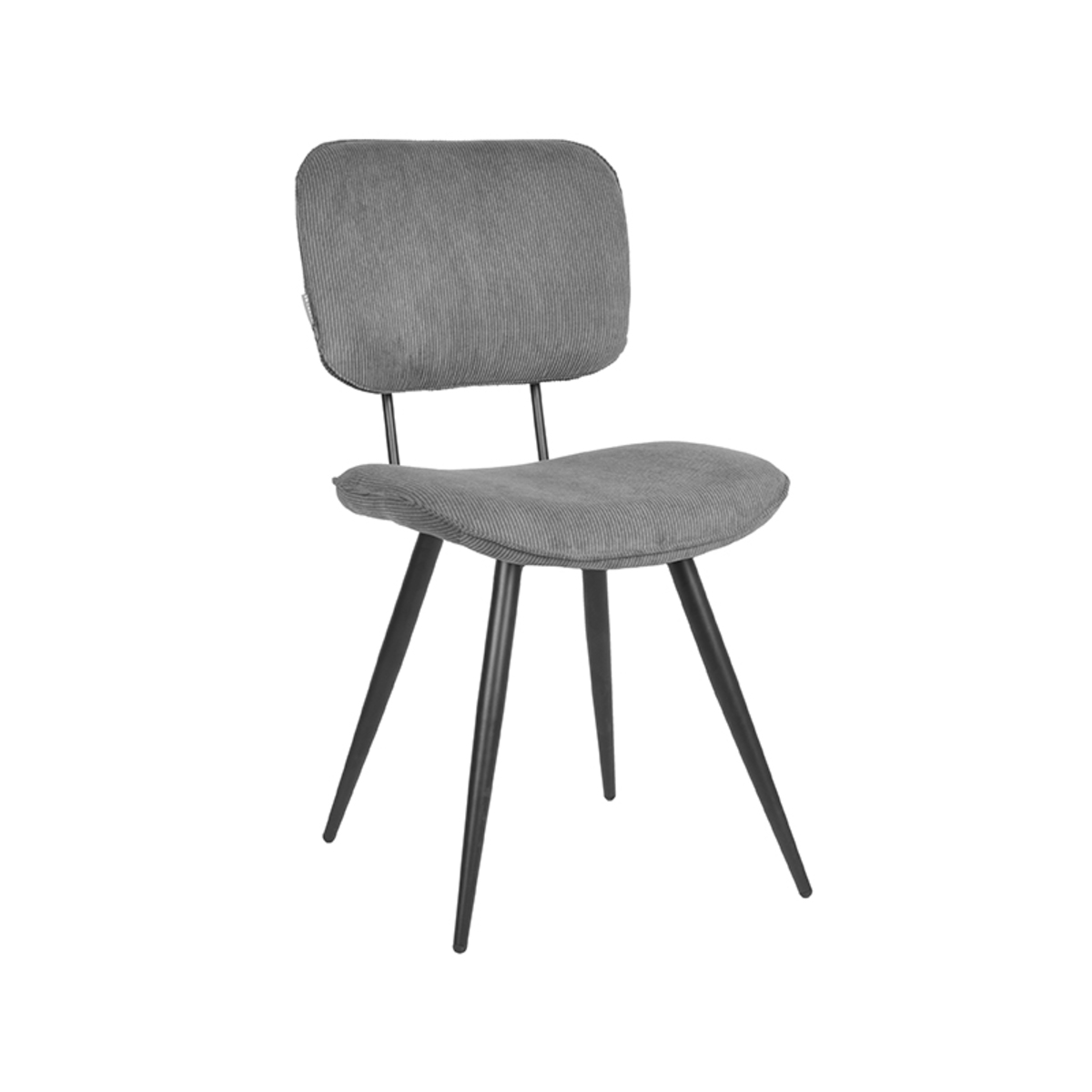 Eetkamerstoel Vic - Donkergrijs - Ribcord - Black Frame