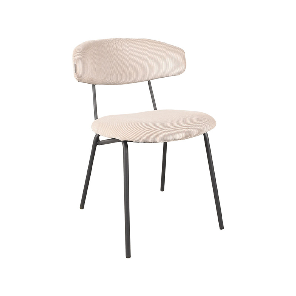 Eetkamerstoel Zack - Naturel - Ribcord - Black Frame