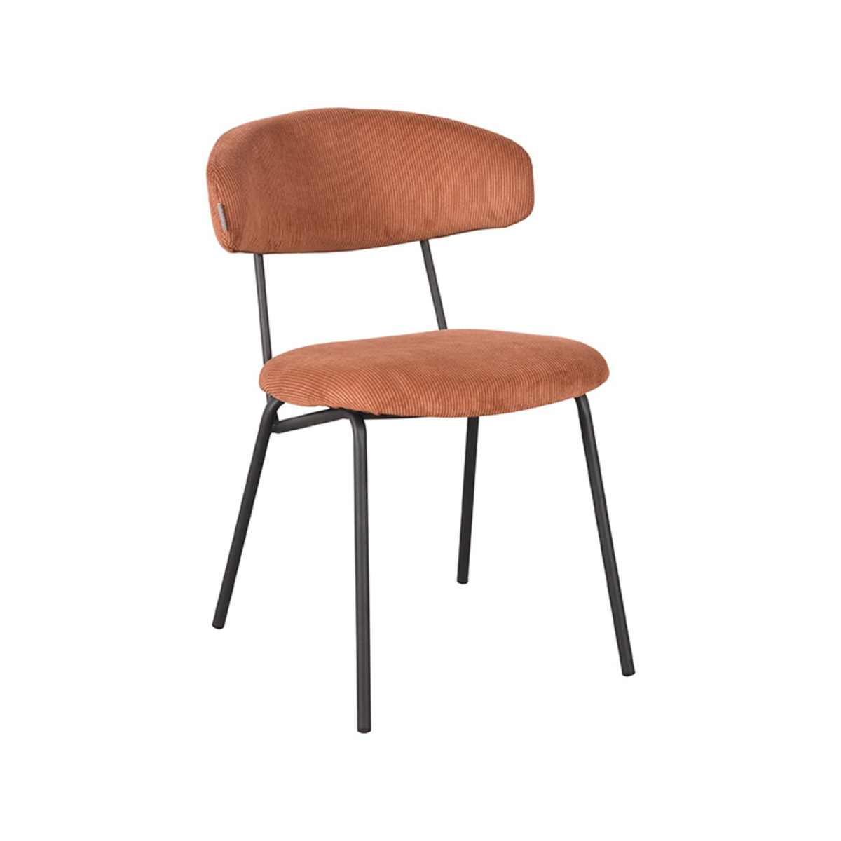 Eetkamerstoel Zack - Rust - Ribcord - Black Frame
