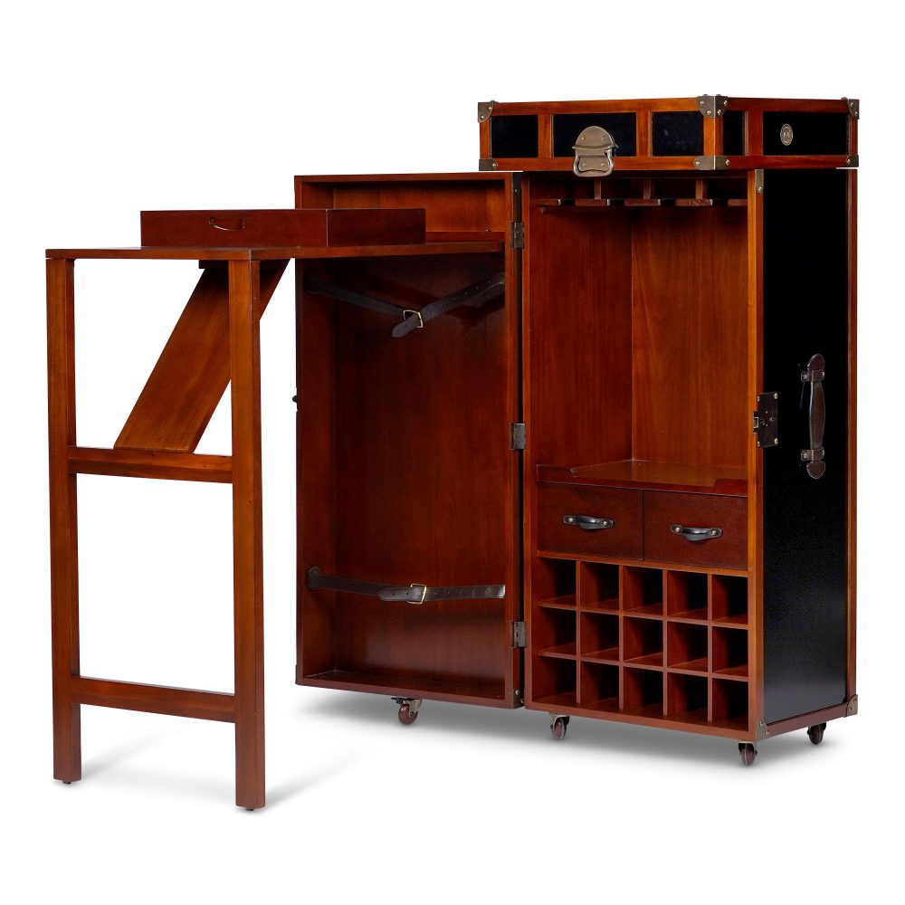 Grand Club Bar Trunk, Black Best for Interiors