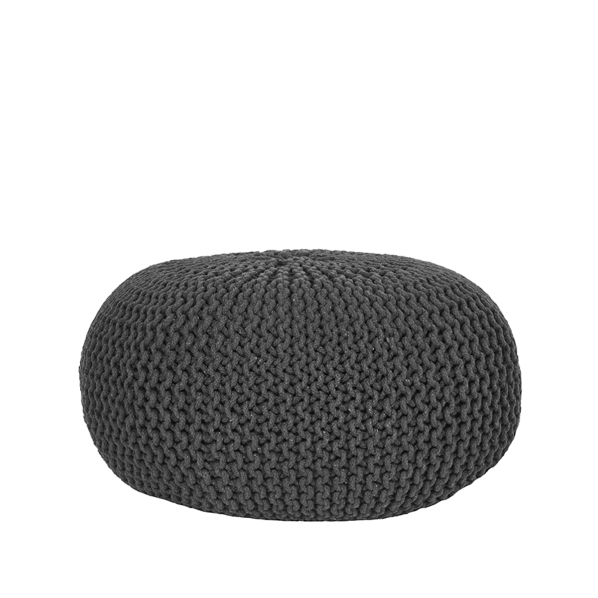 Poef Knitted - Antraciet - Katoen - L