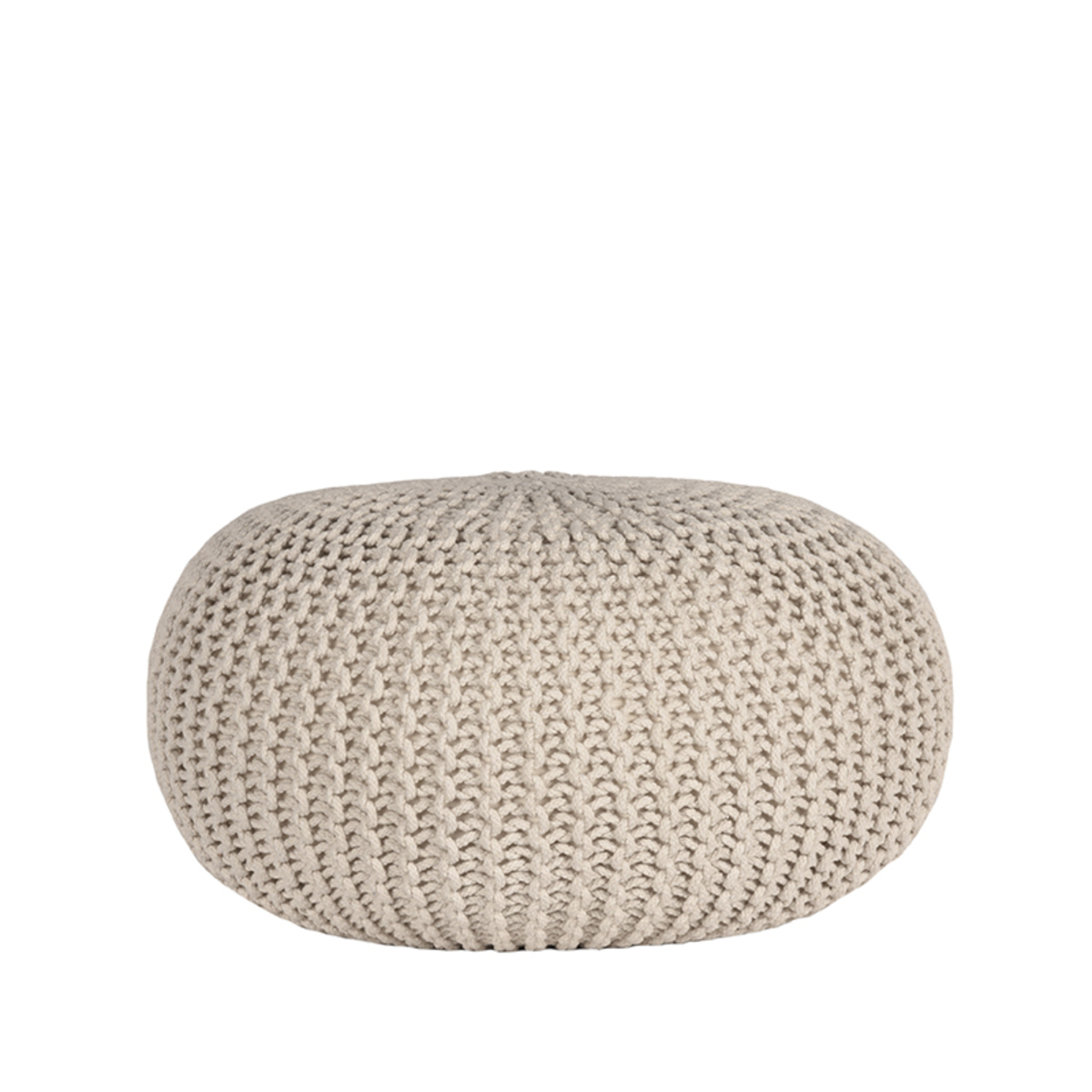 Poef Knitted - Naturel - Katoen - L
