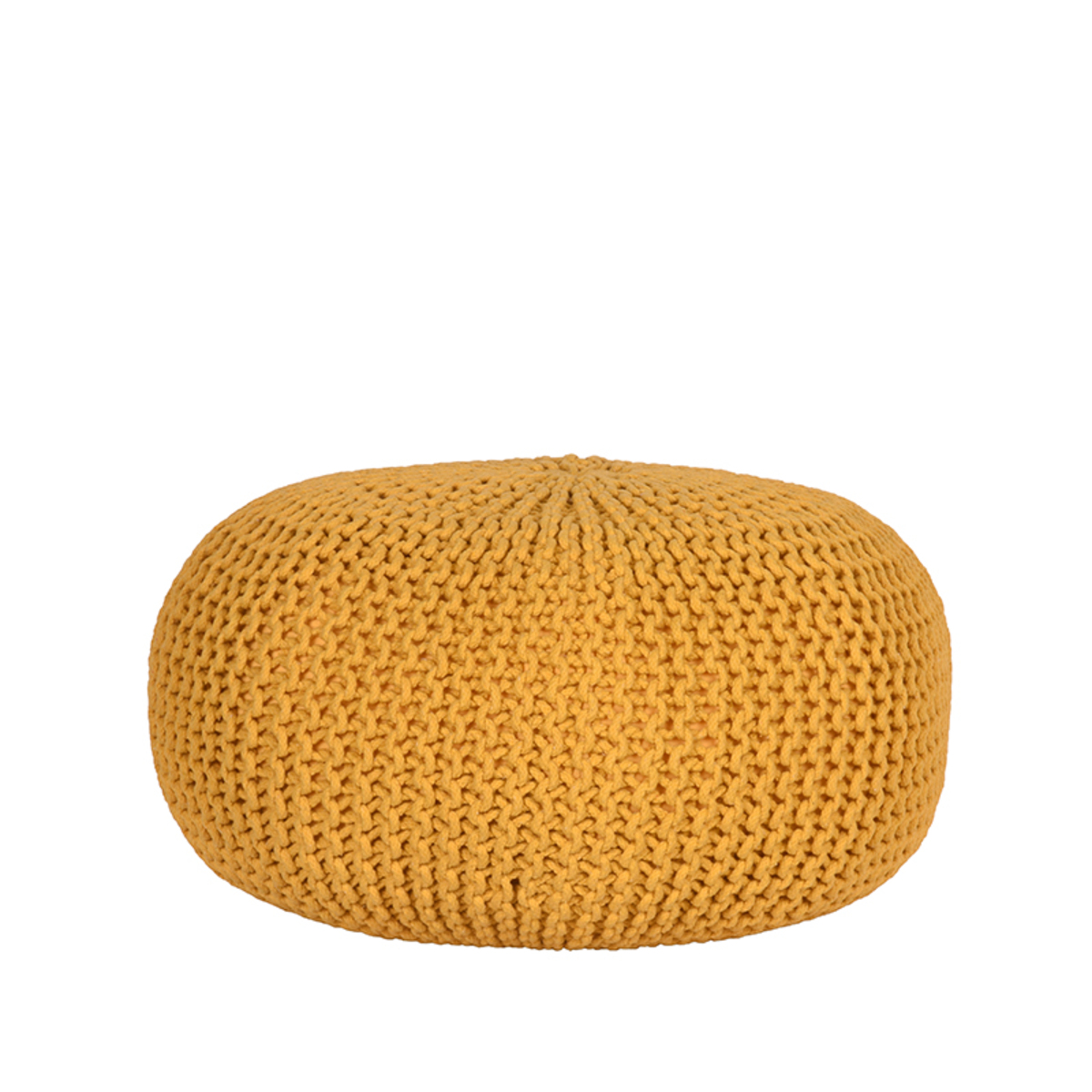 Poef Knitted - Oker - Katoen - L