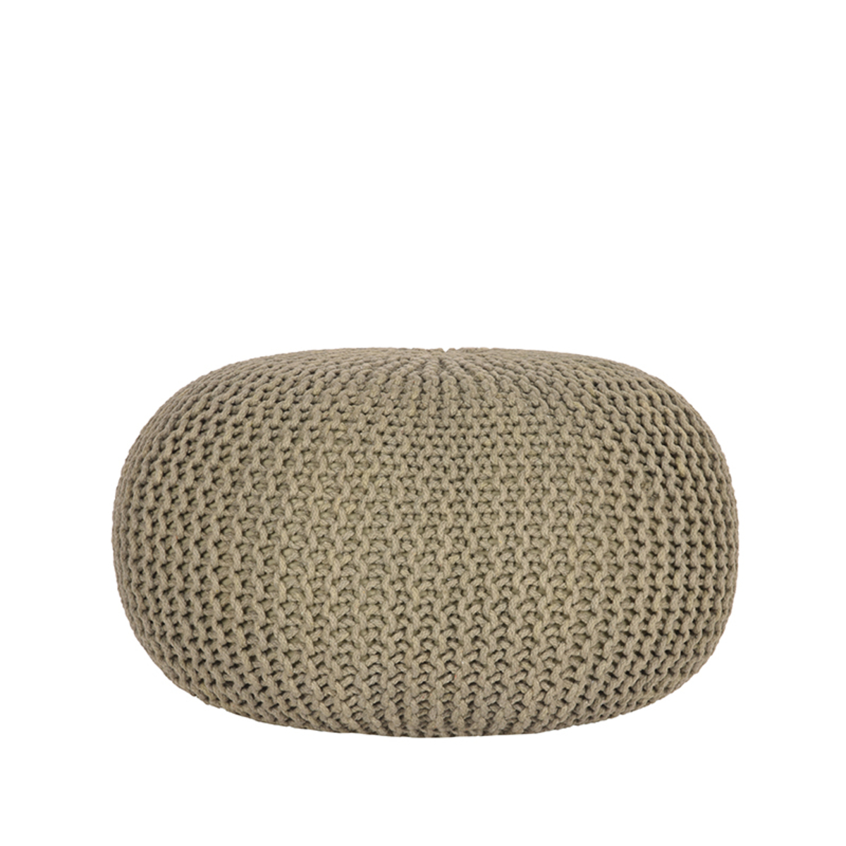 Poef Knitted - Olijfgroen - Katoen - L