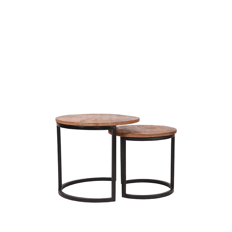 Salontafel Set Duo - Rough - Mangohout - 50 cm