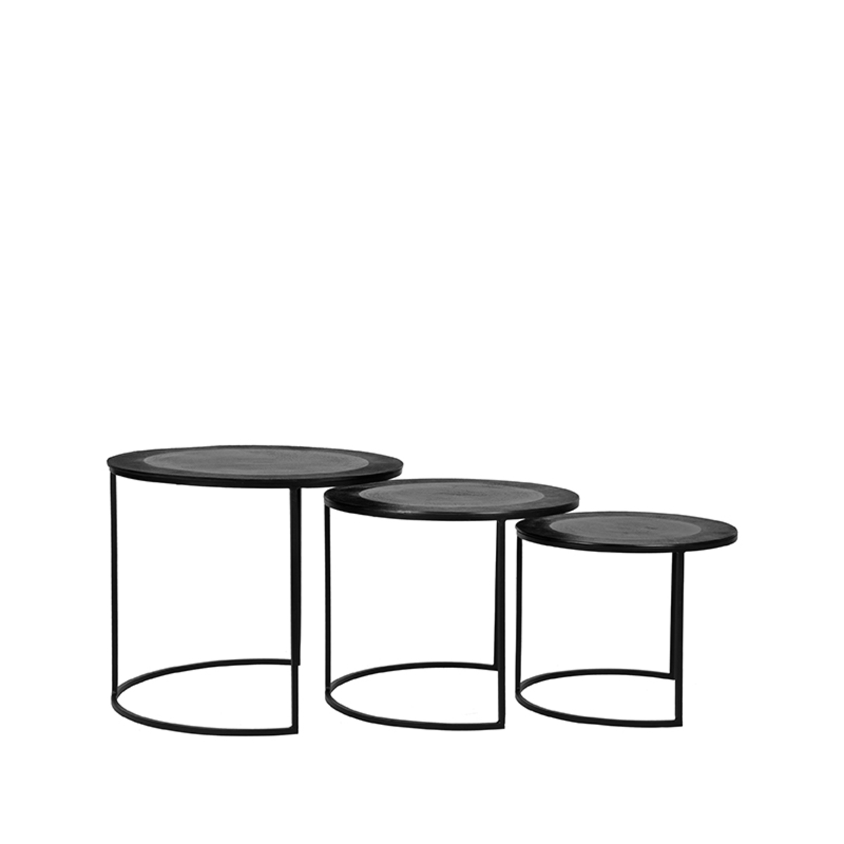 Salontafel Set Tres - Zwart - Metaal - 55 cm