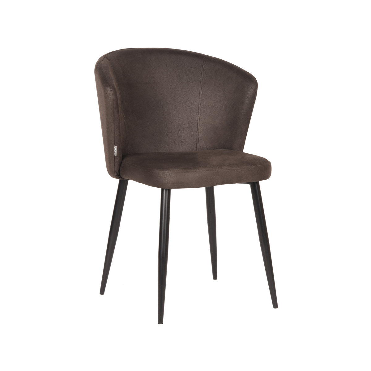 Eetkamerstoel Wave - Antraciet - Microfiber - Black Frame