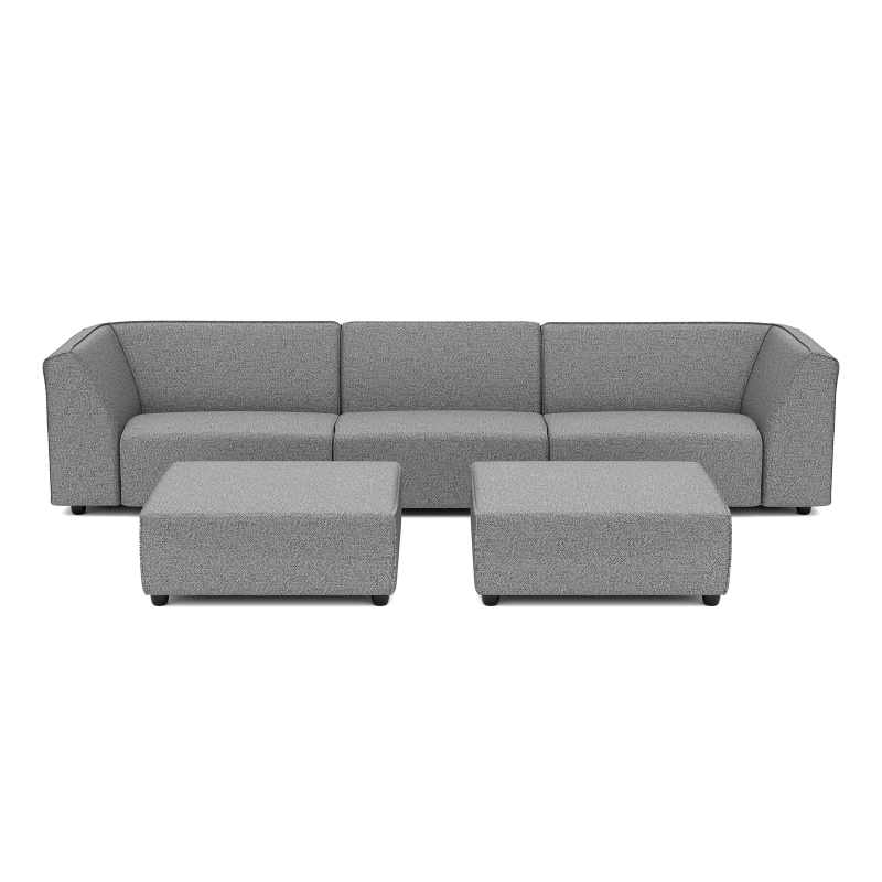 Chill loungeset 6-zits + 2 hockers Steel