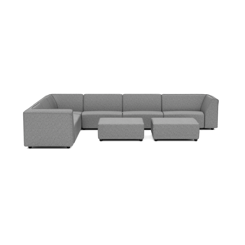 Chill loungeset 10-zits hoek + 2 hockers (links) Steel