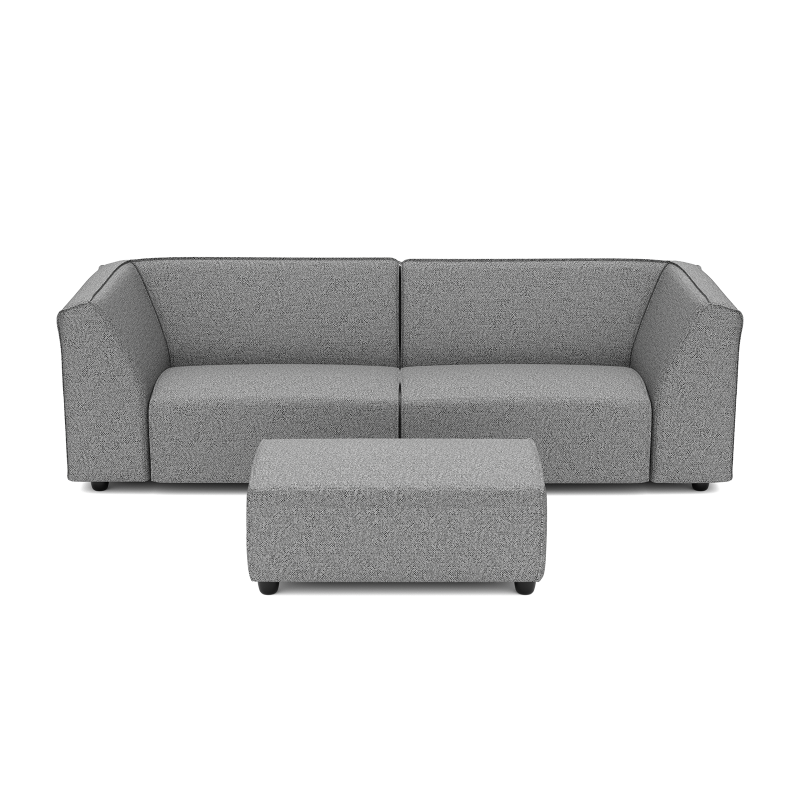 Chill loungeset 3-zits + hocker small Steel