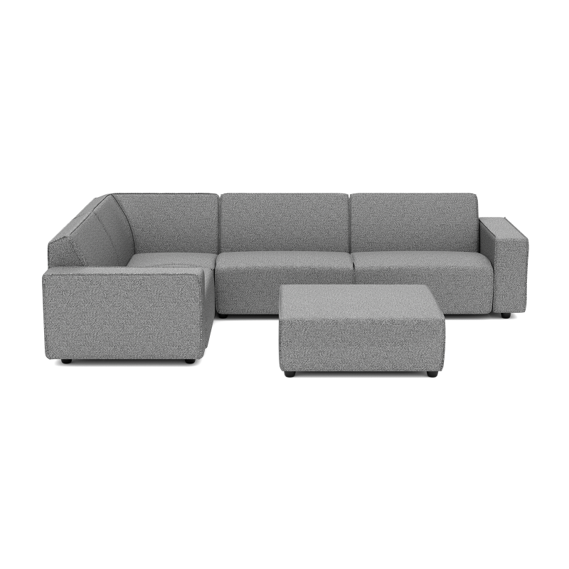 Icon deluxe loungeset 6-zits hoek + hocker (links) Steel