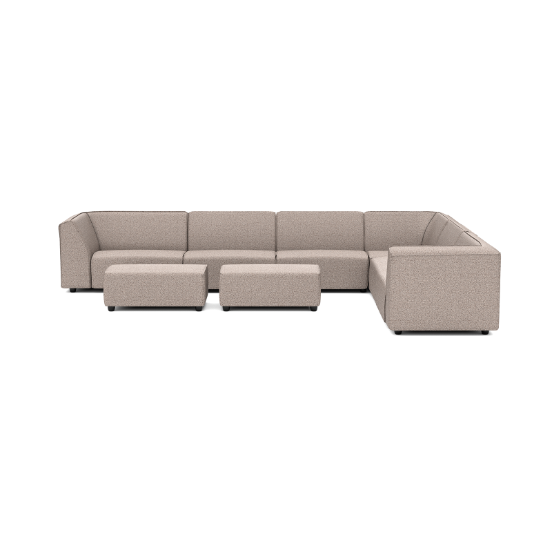 Chill loungeset 10-zits hoek + 2 hockers S (R) Light Taupe