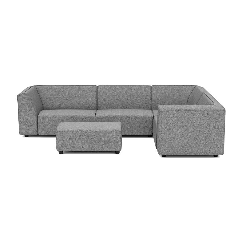 Chill loungeset 6-zits hoek + hocker small (rechts) Steel