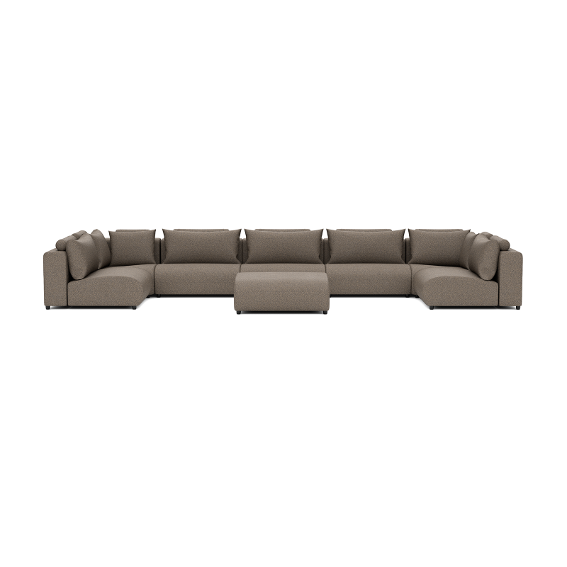 Luxury loungeset u-sofa 230x570x230 + hocker Charcoal