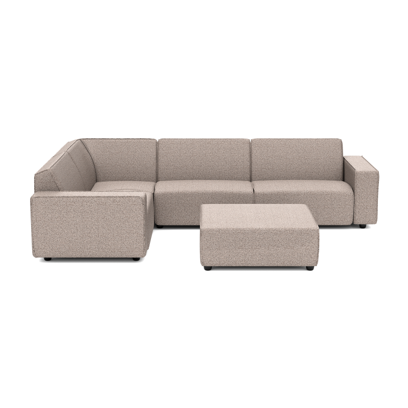 Icon deluxe loungeset 6-zits hoek + hocker (links) Light Taupe