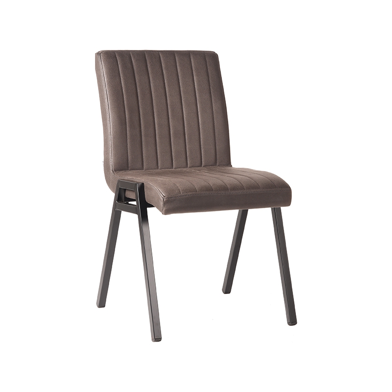 Eetkamerstoel Matz - Antraciet - Microfiber - Black Frame