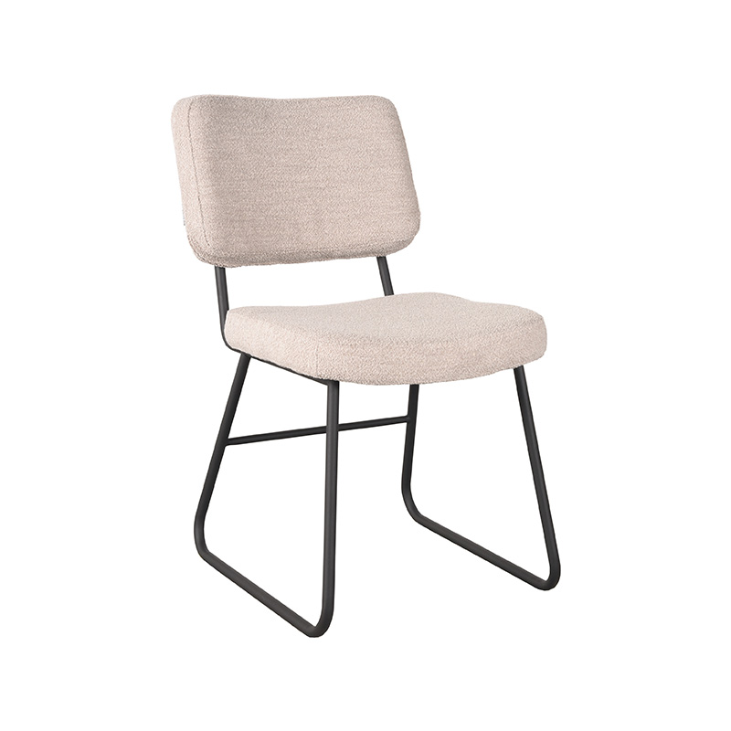 Eetkamerstoel Noah - Naturel - Boucle - Black Frame