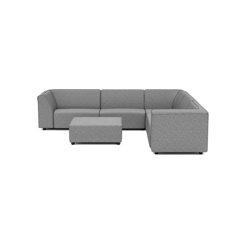 Chill loungeset 8-zits hoek + hocker (rechts) Steel