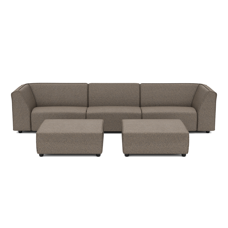 Chill loungeset 6-zits + 2 hockers Charcoal