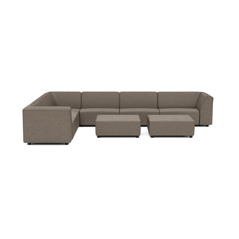Chill loungeset 10-zits hoek + 2 hockers (links) Charcoal