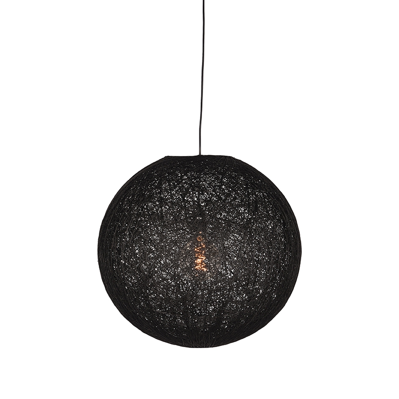 Hanglamp Twist - Zwart - Vlas - M
