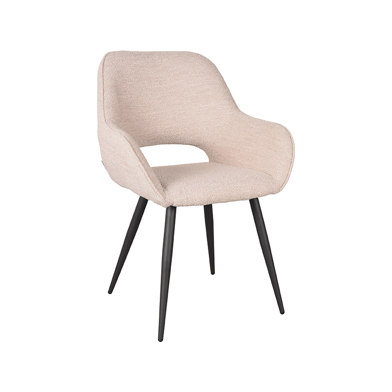 Eetkamerstoel Fer - Naturel - Boucle - Black Frame
